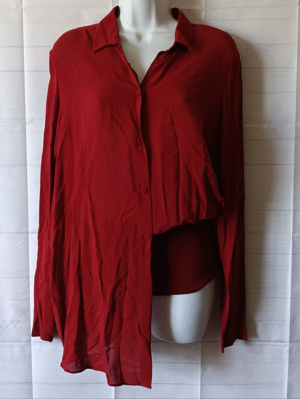 Peir Antonio Gaspari Size 42 M New Red Layered Designer Top  395.00